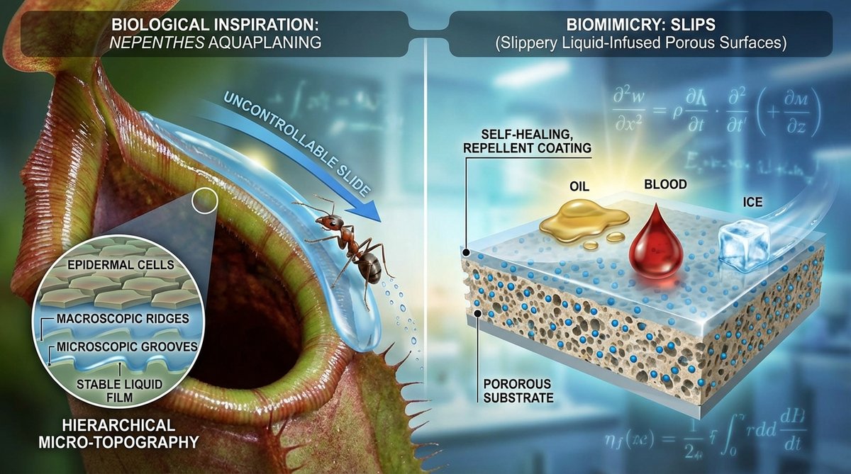 Pitcher plant peristome traps a liquid film via micro-texture, causing insects to aquaplane